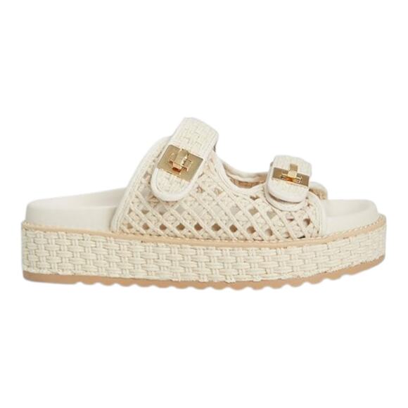 Steve Madden Women's Bigschmona Platform Buckle Slide Sandals Bone Size 7 1/2 - Picture 2 of 5